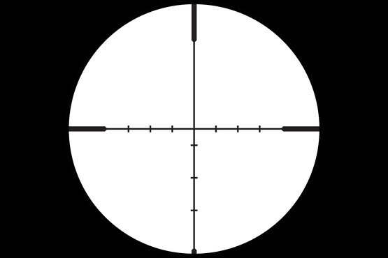 The Vortex optics Crossfire II dead hold bdc reticle at the highest magnification setting